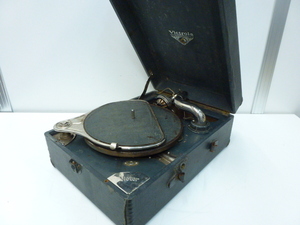 音響祭 ビクター 蓄音機 ヴィクトリア ジャンク品 長期保管品 未検品レコード付 Victor Victrola レコード アンティーク インテリア レトロ