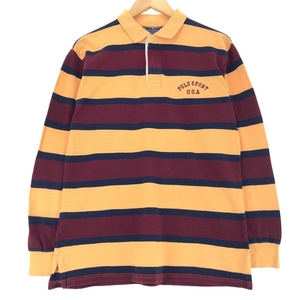 古着 90年代 ラルフローレン Ralph Lauren POLO SPORT ポロスポーツ ボーダー柄 長袖 ラガーシャツ メンズXL相当 ヴィンテージ /eaa475893