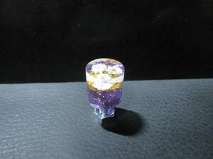 水中花　ミラーボルトキャップ　原付用（左用正ネジ）　円錐　紫金ラメ/白花　大　116
