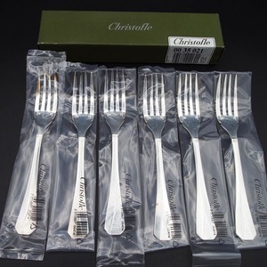 【未開封品】 クリストフル アトランティッド フィッシュフォーク 17.5cm 6本セット Christofle Atlantide fishForks #1