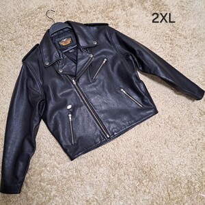 HARLEY-DAVIDSON　ハーレーダビッドソン　ダブルライダース　レザージャケット　2XL　ブラック　黒