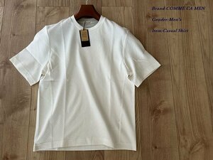 新品 COMME CA MEN コムサメン 「フクレジャガード」半袖Tシャツ 01ホワイト Mサイズ 42TI02 定価16,500円