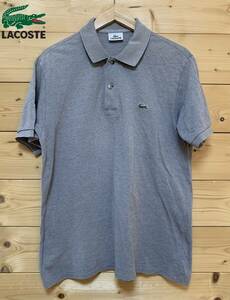 ★24時間以内発送★入手困難品★90s 美中古・ LACOSTE（ラコステ）★ポロシャツ（鹿の子）GRAY サイズ4　JPサイズL相当