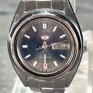 美品 1970年代製 SEIKO セイコー 5 4206-0420 腕時計 アナログ 自動巻き ヴィンテージ 亀戸製 3針 カレンダー ブラック文字盤 動作確認済み