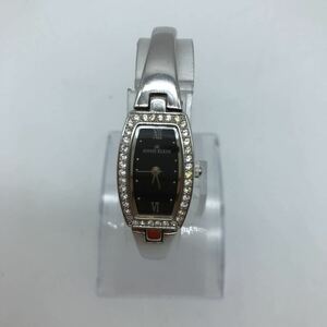 ANNE KLEIN アンクライン ラインストーン 腕時計 動作品 黒文字盤