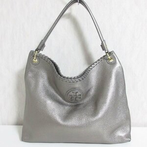 良品 Tory Burch トリーバーチ レザー ワンショルダーバッグ シルバー ◆