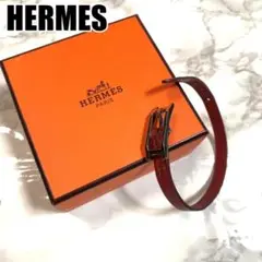 エルメス ブレスレット レザーベルト レッド HERMES #B320