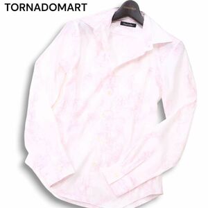 美品 23SS★ TORNADOMART トルネードマート 薔薇 ローズ × クロコダイル 総柄★ 長袖 スリム シャツ Sz.M　メンズ　I4T02391_8#C