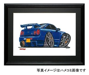 イラスト Ｒ３４ＧＴ－Ｒ（青・後ろ）