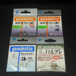 gamakatsu がまかつ ふかせグレ(茶) グレ(メジナ) 口太グレ 5号 4枚(合計48本)セット ※数減有/在庫品 (25g0305) ※クリックポスト