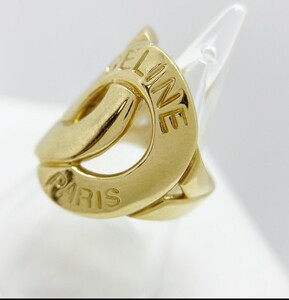 セリーヌCELINE ロゴサークル　イエローゴールドリング指輪　サイズ11.5号 15.9g 18k YG750