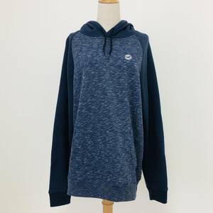 k1792 美品 HOLLISTER ホリスター プルオーバー パーカー 綿混 裏起毛 ロゴプリント L ネイビー メンズ ベーシックカジュアルスタイル 