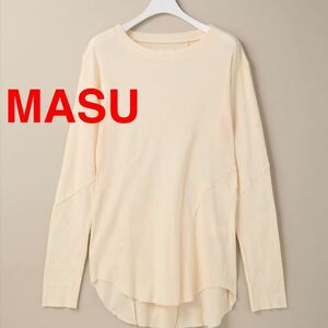 【新品】即決★ MASU エムエーエスユー マス ★クルーネック 長袖カットソー 長袖Tシャツ ブラック L/48 WAVING PATTERN LONG T-SHIRT