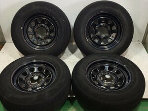 6分山 ダンロップ ENASAVE504 205/70R15 96H 2017年 デイトナ 15x7J 6H 139.7 ハブ径約108ｍｍ 4本 スチール ノーマルタイヤ　