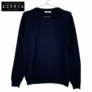 UNITED ARROWS ユナイテッドアローズ ネイビー UASB ハイゲージ クルーネック ネイビー L トップス ウール メンズ 中古