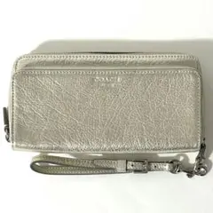 COACH 本革　ロングウォレット　長財布　シャンパンゴールド