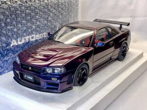 新品 検品済み AUTOart 1/18 オートアート 日産 ニスモ R34 GT-R Z-tune （ミッドナイトパープルⅢ）77464 Nissan R34 Midnight Purple 034