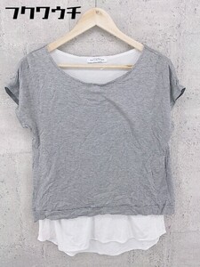 ◇ green label relaxing UNITED ARROWS レイヤード 半袖 Tシャツ カットソー グレー レディース