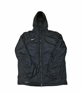 NIKE HOODIE JACKET Polyester Black Swoosh ナイキ DUGOUT JACKET ダグアウトジャケット フード ブラック サイズXL 逆開ファスナー