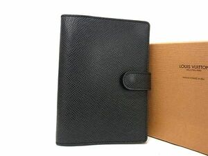 1円 ■美品■ LOUIS VUITTON ルイヴィトン R20426 タイガ アジェンダPM 6穴式 手帳カバー スケジュール帳 メンズ ブラック系 FB4067