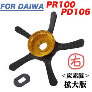 右用金色 ダイワ Daiwa PR100 PD106 用 ドラグ スタードラグ 炭素 カーボン ロングアーム ドレスアップ カスタムパーツ