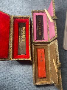 中国美術 時代物 書道具 古墨 中国墨 墨 唐墨 書画墨 文房具 3点セット 中国古玩 骨董品