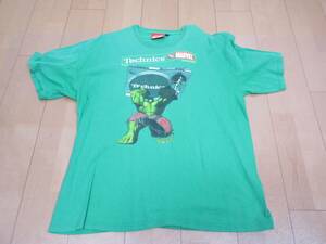 USED Tシャツ ハルク Technicsコラボ 【古着 海外製 緑 XL】 アメコミ マーベル ヒーロー テクニクス