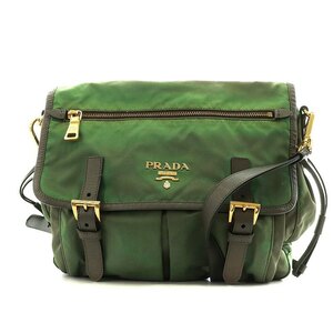 プラダ PRADA TESSUTO SAFFIANO ショルダーバッグ ロゴ ナイロン レザー カーキ BT0692 /AN22 ■SH ■OH レディース