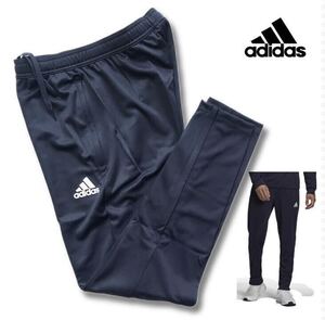 ▼E285新品【メンズXL(O)】 紺ネイビー ゴルフにオススメ adidas アディダス ジャージ テーパード パンツ オールシーズン 薄手吸汗速乾