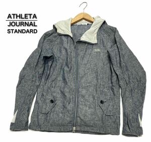 JOURNAL STANDARD×ATHLETA★アスレタ ジャーナルスタンダード コラボ★（M）ヘンプブレンド 薄地デニム BomBR ダブルジップ パーカー