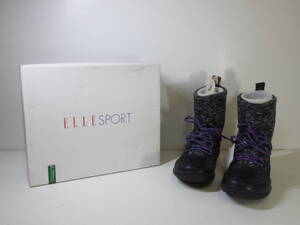 【6-9-25-10Ra】ELLE SPORT ニットブーツ ショートブーツ SINCE1945 レディース 22.5㎝