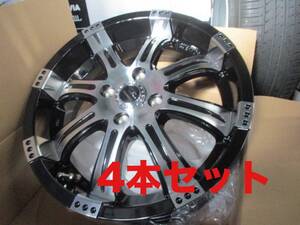 バ79/未使用 4本セット CUERVO 40 6248 16インチ 16X5.5 +45 4×100 クエルボ GLOSS BLACK MACHINE FACE