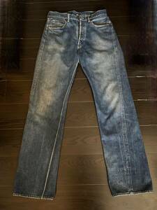 ☆ LEVIS 501XXモデル 1950年代初期 （1952～1953？）オリジナルレザーパッチ16ボタン W34 大戦 50s S501XX 革パッチヴィンテージ WWⅡ ☆