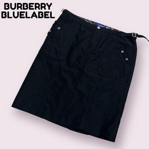 バーバリーブルーレーベル　スカート　ブラック　ノバチェック　ファスナー　BURBERRY BLUELABEL