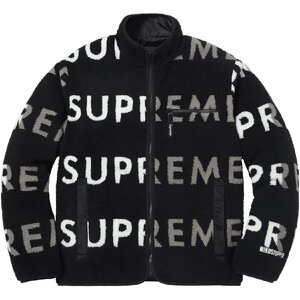 ★ 18FW Supreme シュプリーム Reversible Logo Fleece Jacket リバーシブル ロゴ フリース ジャケット ウインドストッパー 18aw (黒S)GGG