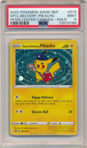 ポケモンカード ピカチュウ 2020 Pokemon SWSH BSP Special Delivery Pikachu #074 Canada Holo PSA 9 ポケットモンスター