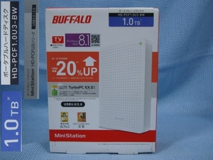 バッファロー ポータブル ハードディスク1.0TB HD-PCF1.0U3-BW 未開封 BUFFALO