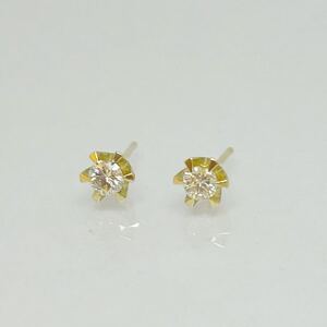 K18 ダイヤモンド 0.2ct×2 スタッドピアス アクセサリー