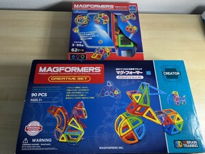 60502 知育玩具 マグフォーマー62ピース マグフォーマークリエイティブセット90 まとめて2セット