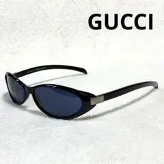 美品 GUCCI グッチ サングラス ブラック オーバルレンズ メンズ ケース付