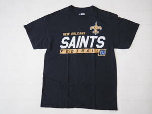 ☆送料無料☆ NFL TEAM APPAREL USA直輸入 古着 半袖 NEW ORLEANS SAINTS ニューオリンズ・セインツ Tシャツ メンズ M ブラック 中古 即決