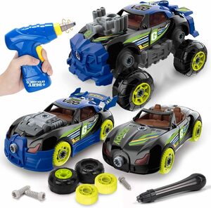REMOKING 大工 おもちゃ 3IN1 車おもちゃ 組み立て おもちゃ モンテッソーリ 音と光と手遊びいっぱい 知育玩具 工具 おもちゃ 想像力