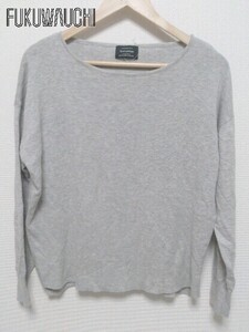 ◇ green label relaxing UNITED ARROWS コットン ニット 長袖 セーター グレー メンズ