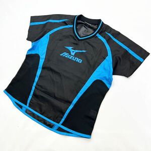 MIZUNO ☆ 春夏秋 肌寒い時に◎ ナイロンシャツ 半袖 Tシャツ ブラック ブルー レディース O ランニング スポーツ 運動 練習 ミズノ■J246