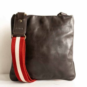 【定番】BALLY 【レザー ショルダーバッグ】ブラウン トレインスポッティング バリー 2404449