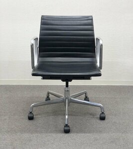 ■Herman Miller/ハーマンミラー■イームズアルミナムグループチェア 5本脚キャスター レザー 黒★埼玉発送★