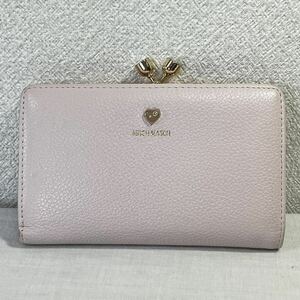 24-9【財布】　MISCH MASCH がま口 二つ折財布 ピンク 中古品