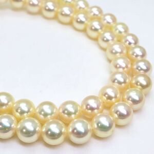 美品!!テリ抜群!!＊アコヤ本真珠ネックレス＊j 約29.7g 約43.0cm 約6.5~7.0mm あこや パール pearl necklace jewelry silver DA5/DE0