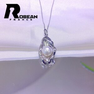 貴重 EU製 定価5万円★ROBEAN・淡水真珠・ペンダント★天然パール パワーストーン s925 アコヤ真珠 本真珠 オシャレ 7-7.5mm P00082780