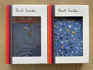 即決！ポールスミス！PAUL SMITH REGULAR BOXER レギュラーボクサー 2枚組 M 楽器柄 サックス 小花柄 ブルー